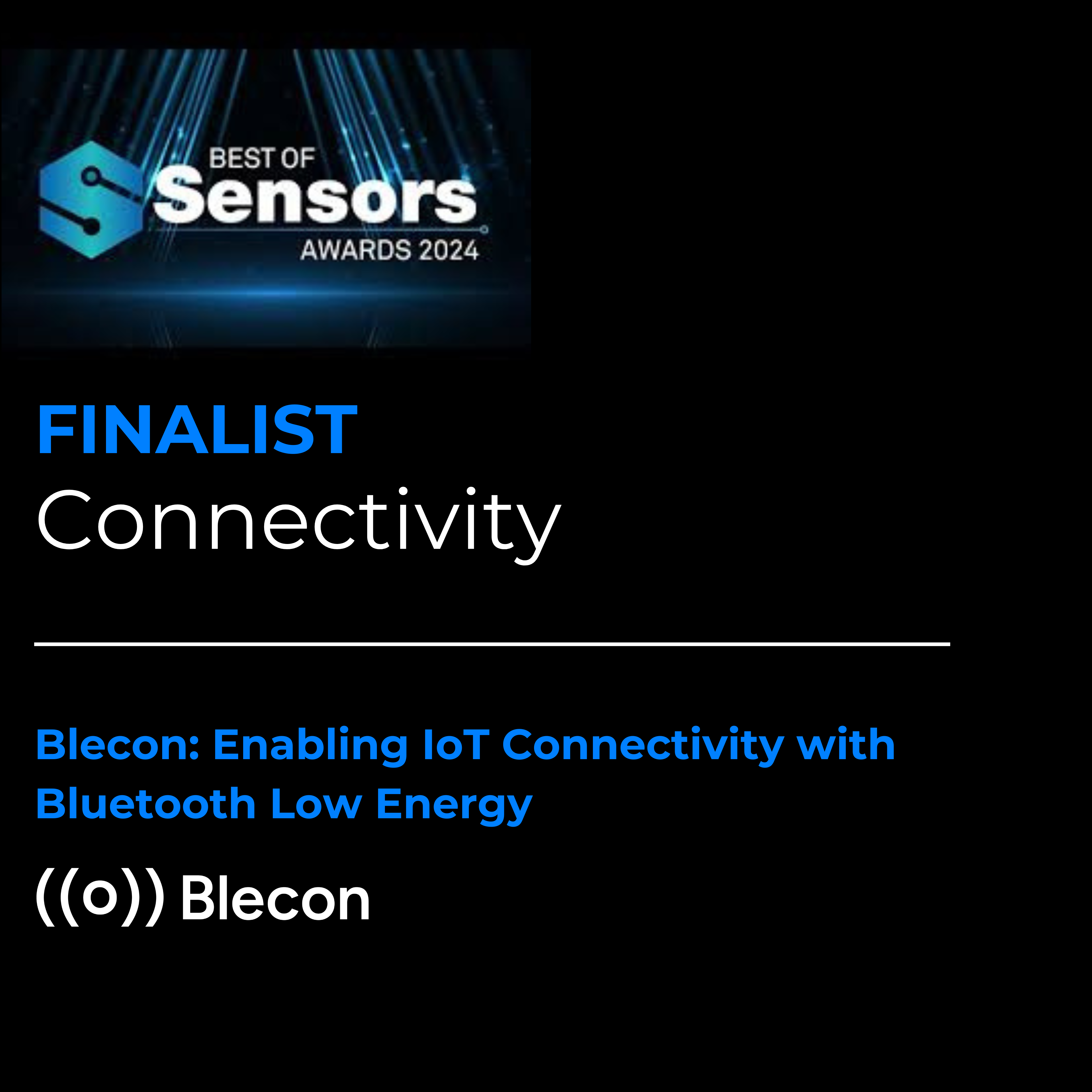 Blecon Named a Finalist in Sensors Converge Awards 2024